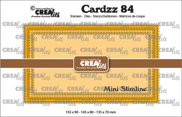 Crealies Cardzz Dies No. 84 Mini Slimline D with Double Stitch (CLCZ84)