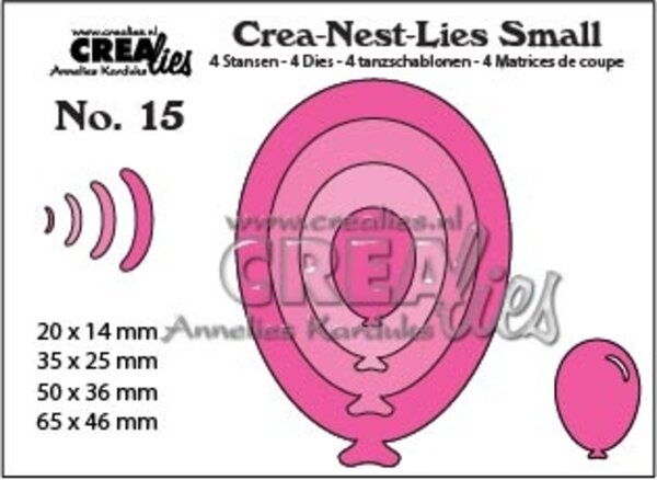 Crealies Crea-Nest-Lies Small Stansen No. 15 Ballonnen Ovaal (CNLS15) Crealies Crea-Nest-Lies Small Stansen No. 15 Ballonnen Ovaal (CNLS15)