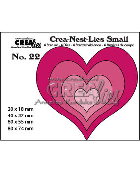 Crealies Crea-Nest-Lies Small Stansen No. 22 Harten (CNLS22)