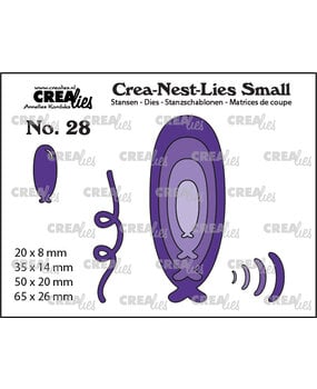 Crealies Crea-Nest-Lies Small Stansen No. 28 Ballonnen Langwerpig (CNLS28)