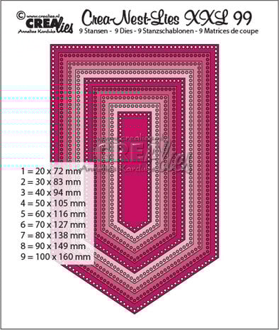 Crealies Crea-Nest-Lies XXL Stansen No. 99 Vlag Met Kleine Gaatjes (CLNestXXL99) (DISCONTINUED)