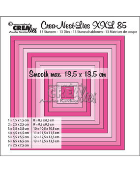 Crealies Crea-Nest-Lies XXL Dies No. 85 Smooth Squares, Half cm (CLNestXXL85)