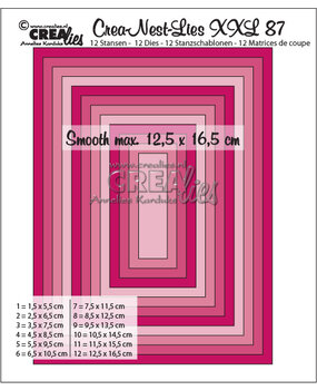 Crealies Crea-Nest-Lies XXL Stansen No. 87 Gladde Rechthoeken, Halve Cm (CLNestXXL87)