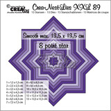 Crealies Crea-Nest-Lies XXL Stansen No. 89 Gladde 8 Puntige Ster (CLNestXXL89)