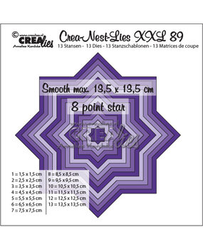 Crealies Crea-Nest-Lies XXL Dies No. 89 Smooth 8 Point Star (CLNestXXL89)