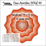 Crealies Crea-Nest-Lies XXL Dies No. 90 Smooth 12 Point Star (CLNestXXL90)