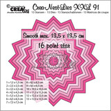 Crealies Crea-Nest-Lies XXL Dies No. 91 Smooth 16 Point Star (CLNestXXL91)