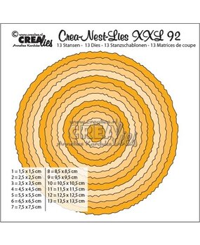 Crealies Crea-Nest-Lies XXL Dies No. 92 Circles with Rough Edges (CLNestXXL92)