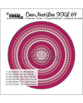 Crealies Crea-Nest-Lies XXL Dies No. 69 Circles with Open Scallop (CLNestXXL69)