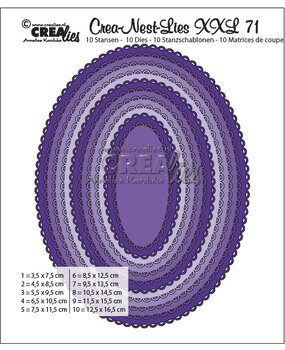 Crealies Crea-Nest-Lies XXL Dies No. 71 Ovals with Open Scallop (CLNestXXL71)