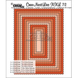 Crealies Crea-Nest-Lies XXL Dies No. 72 Rectangles with Open Scallop (CLNestXXL72)