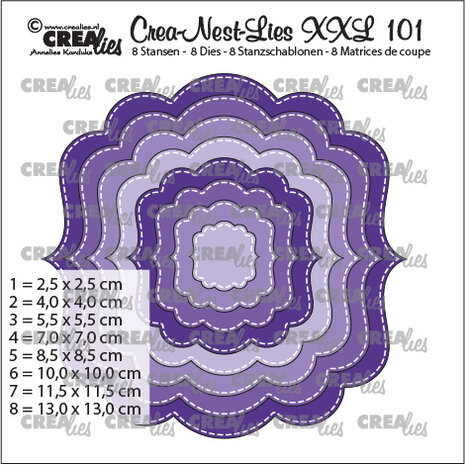 Crealies Crea-Nest-Lies XXL Dies No. 101 Fantasy shape B, with Stitchline (CLNestXXL101) Crealies Crea-Nest-Lies XXL Dies No. 101 Fantasy shape B, with Stitchline (CLNestXXL101)