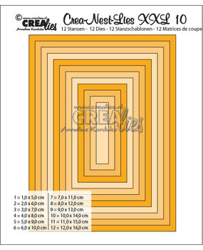 Crealies Crea-Nest-Lies XXL Dies No. 10 Smooth Rectangles, Full cm (CLNestXXL10)