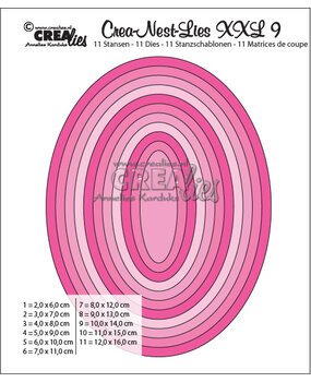 Crealies Crea-Nest-Lies XXL Dies No. 9 Smooth Ovals, Full cm (CLNestXXL09)