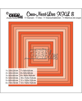 Crealies Crea-Nest-Lies XXL Dies No. 8 Smooth Squares, Full cm (CLNestXXL08)