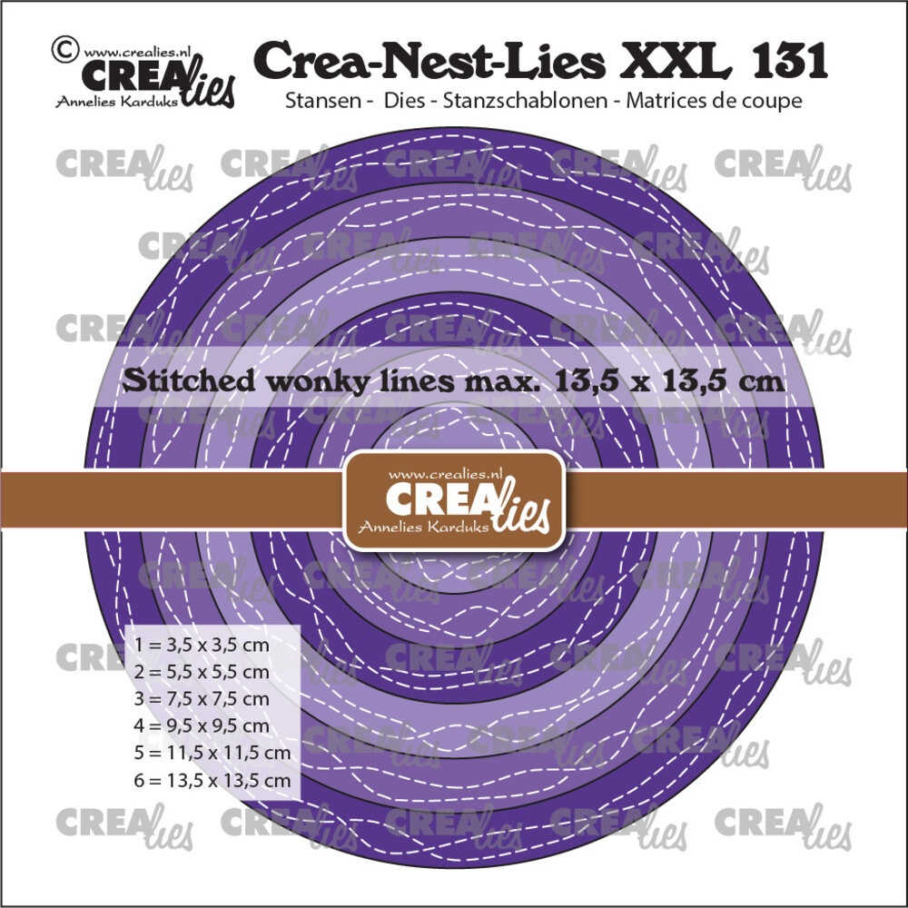 Crealies Crea-Nest-Lies XXL Dies No. 131 Circles with 2 Wonky Stitchlines (CLNestXXL131) Crealies Crea-Nest-Lies XXL Dies No. 131 Circles with 2 Wonky Stitchlines (CLNestXXL131)
