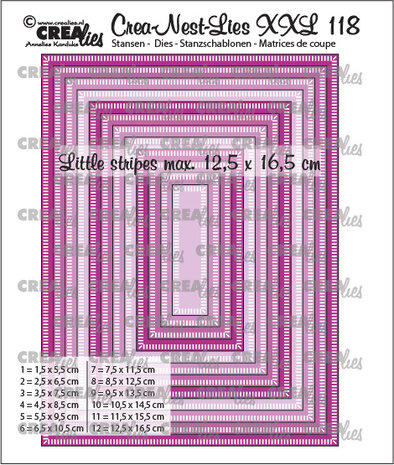 Crealies Crea-Nest-Lies XXL Dies No. 118 Rectangles with Little Stripes (CLNestXXL118) Crealies Crea-Nest-Lies XXL Dies No. 118 Rectangles with Little Stripes (CLNestXXL118)
