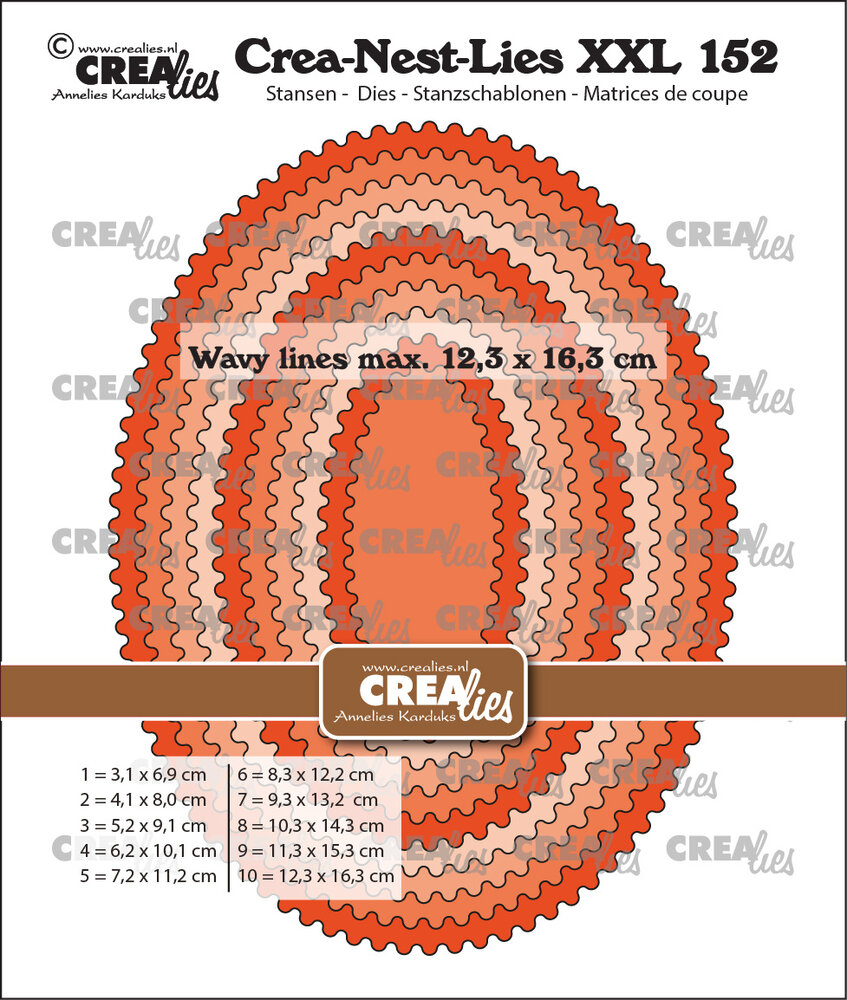 Crealies Crea-Nest-Lies XXL Stansen No. 152 Ovalen Met Golfrandje (CLNestXXL152) Crealies Crea-Nest-Lies XXL Stansen No. 152 Ovalen Met Golfrandje (CLNestXXL152)
