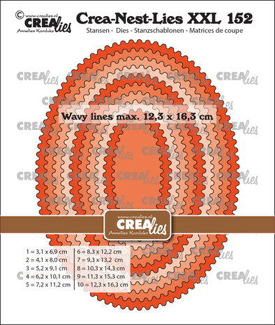 Crealies Crea-Nest-Lies XXL Stansen No. 152 Ovalen Met Golfrandje (CLNestXXL152) Crealies Crea-Nest-Lies XXL Stansen No. 152 Ovalen Met Golfrandje (CLNestXXL152)