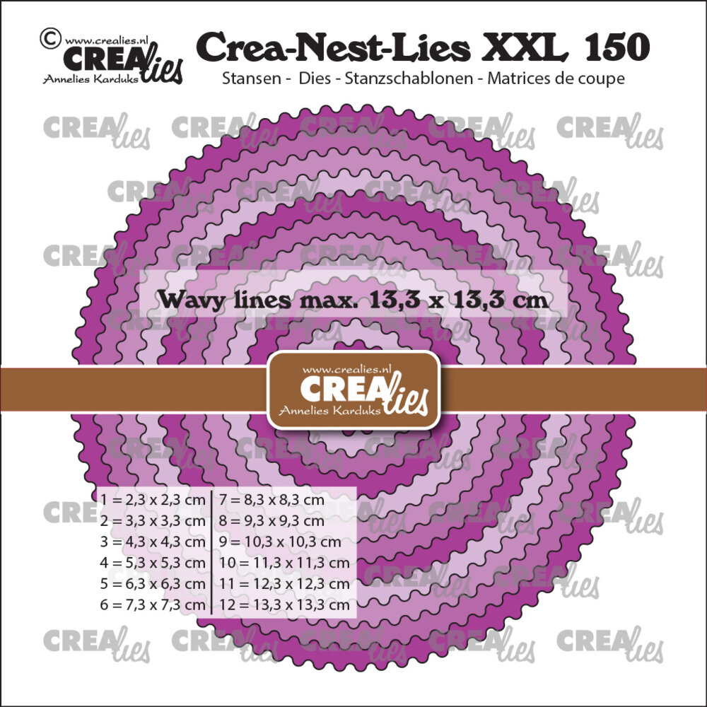 Crealies Crea-Nest-Lies XXL Stansen No. 150 Cirkels Met Golfrandje (CLNestXXL150) Crealies Crea-Nest-Lies XXL Stansen No. 150 Cirkels Met Golfrandje (CLNestXXL150)