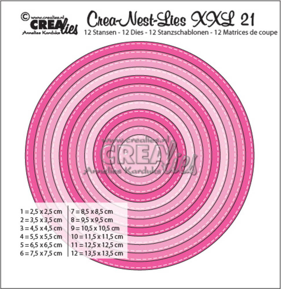 Crealies Crea-Nest-Lies XXL Dies No. 21 Circles with Stitchline (CLNestXXL21) Crealies Crea-Nest-Lies XXL Dies No. 21 Circles with Stitchline (CLNestXXL21)