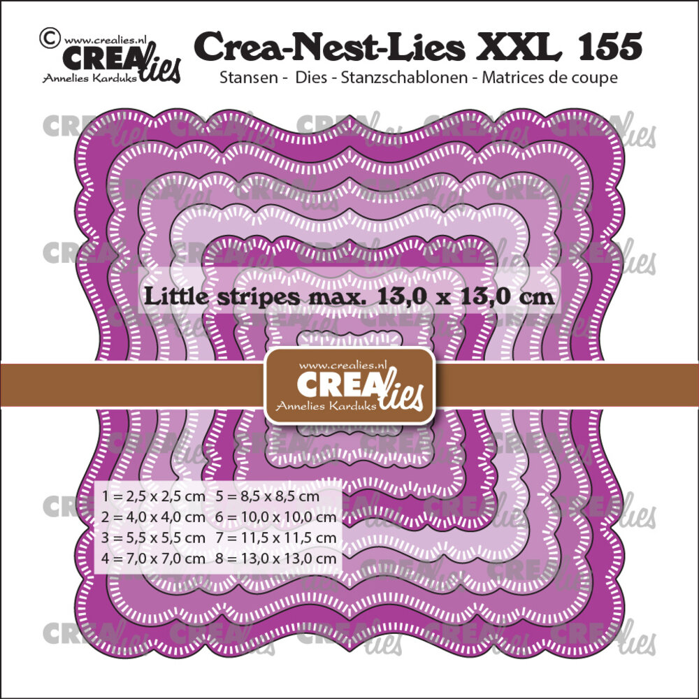 Crealies Crea-Nest-Lies XXL Dies No. 155 Fantasy Square A With Little Stripes (CLNestXXL155) Crealies Crea-Nest-Lies XXL Dies No. 155 Fantasy Square A With Little Stripes (CLNestXXL155)