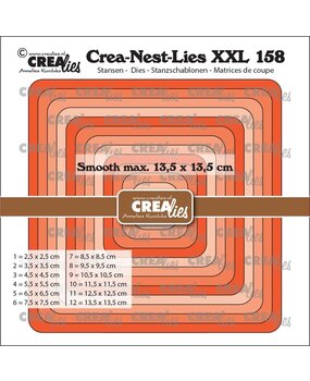 Crealies Crea-Nest-Lies XXL Dies No. 158 Squares With Rounded Corners Smooth (CLNestXXL158)
