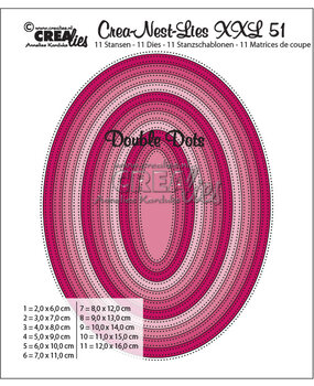 Crealies Crea-Nest-Lies XXL Dies No. 51 Ovals with Double Dots (CLNestXXL51)