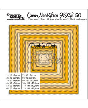 Crealies Crea-Nest-Lies XXL Dies No. 50 Squares with Double Dots (CLNestXXL50)
