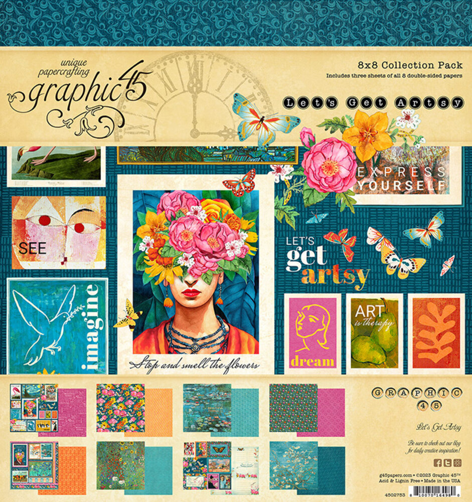 Graphic 45 Let's Get Artsy 8x8 Inch Collection Pack (4502753)