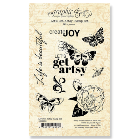 Graphic 45 Let's Get Artsy Stamp Set (4502758) (DISCONTINUED) Graphic 45 Let's Get Artsy Stamp Set (4502758) (DISCONTINUED)