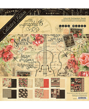 Graphic 45 Love Notes 12x12 Inch Collector's Edition Pack with Stickers (4502782) (DISCONTINUED)