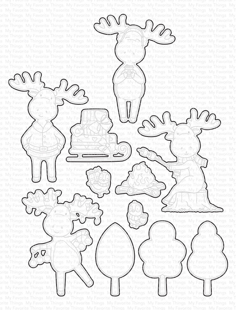 My Favorite Things Merry Moose Die-namics (MFT-2641) (OUTLET)