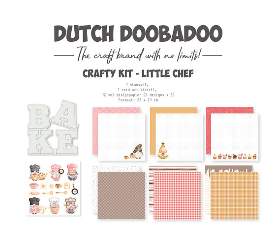 Dutch Doobadoo Crafty Kit Little Chef 21x21cm (473.005.053) (DISCONTINUED) Dutch Doobadoo Crafty Kit Little Chef 21x21cm (473.005.053) (DISCONTINUED)