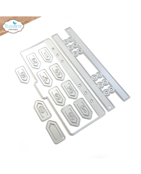 Elizabeth Craft Designs Half Page Tab 3 with Paperclip Numbers Dies (2072)