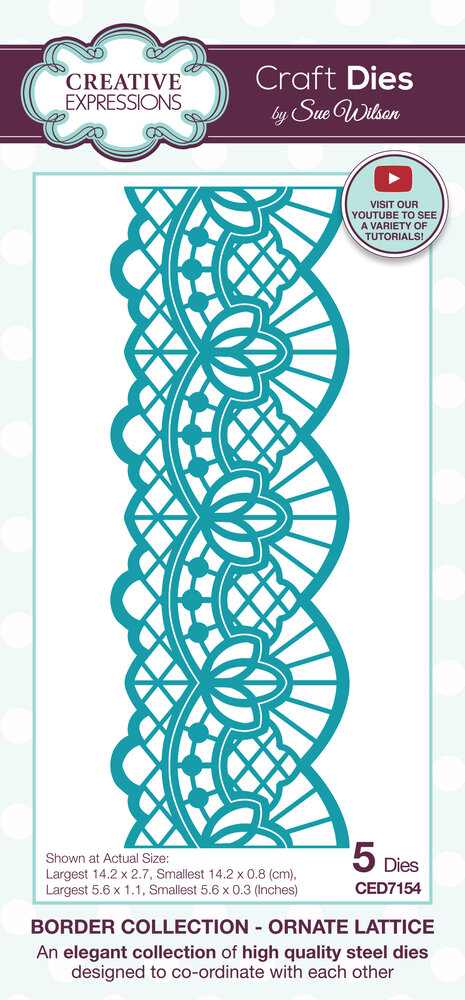 Creative Expressions Sue Wilson Craft Die Border Ornate Lattice (CED7154) (OUTLET)