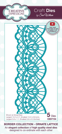 Creative Expressions Sue Wilson Craft Die Border Ornate Lattice (CED7154) (OUTLET)