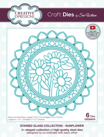 Creative Expressions Sue Wilson Craft Die Stained Glass Sunflower (CED24016) (OUTLET)