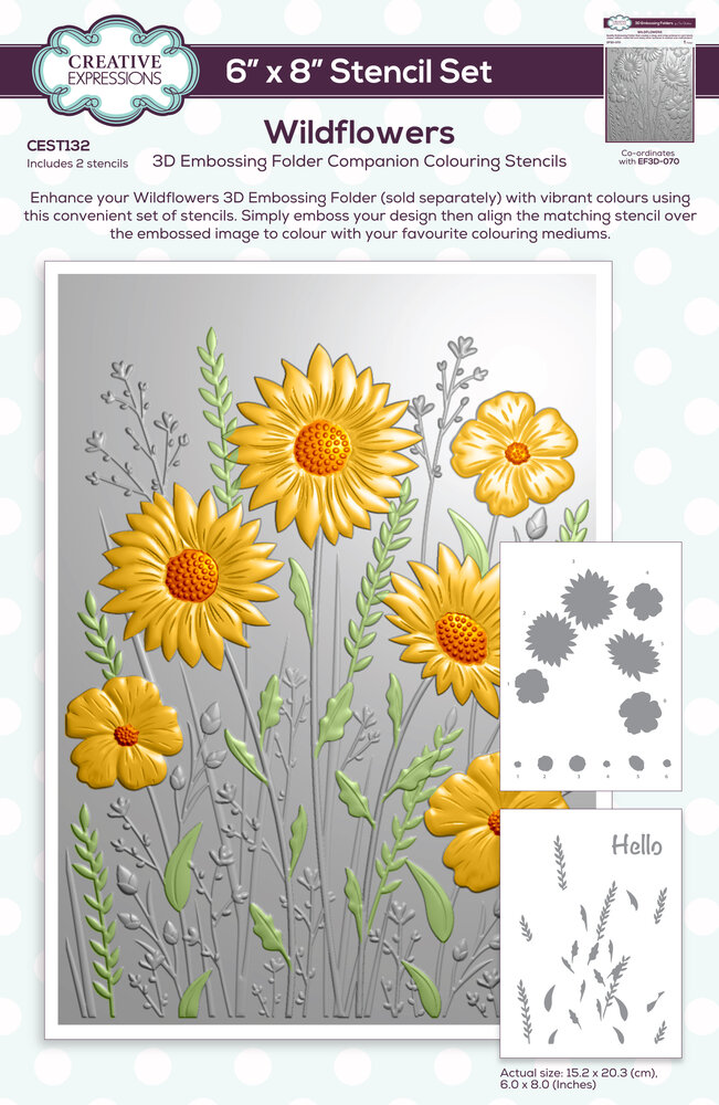 Creative Expressions Companion Colouring Stencil Wildflowers (2pcs) (CEST132) (OUTLET)