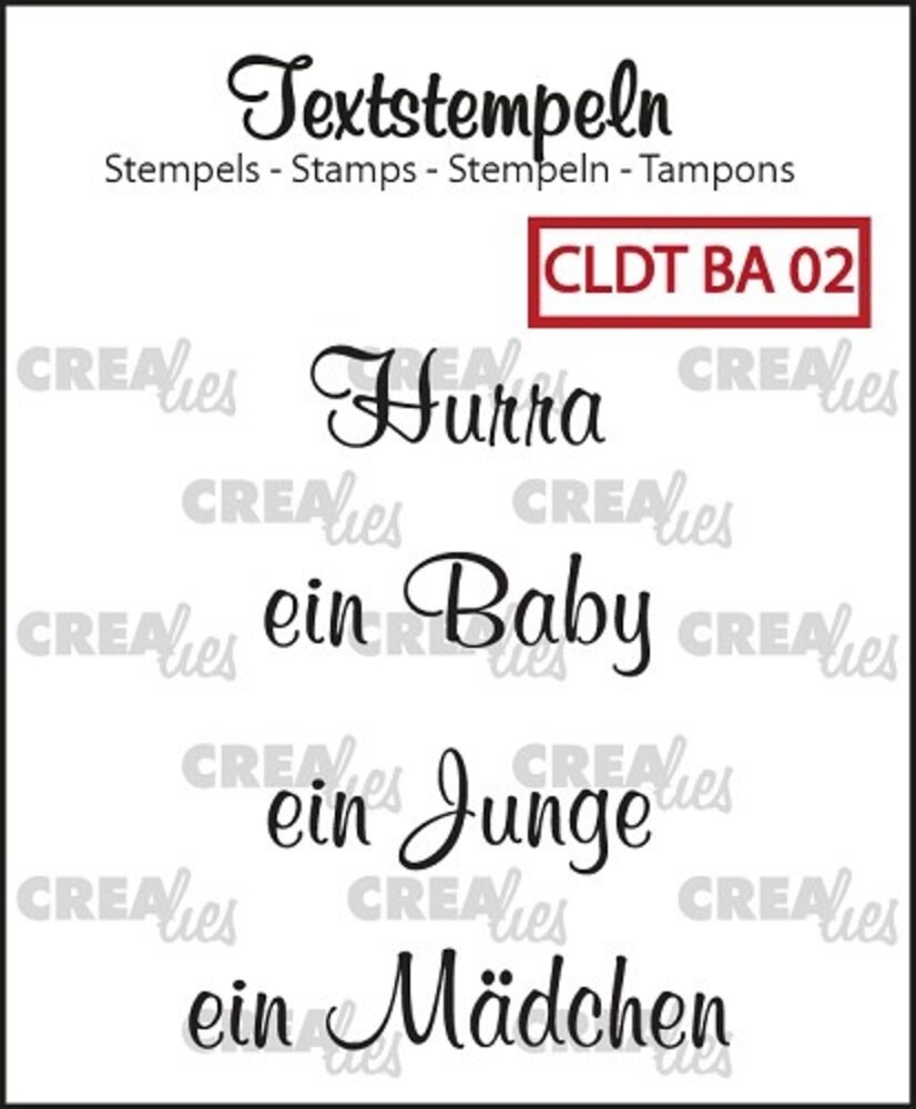 Crealies Text Stamps German Baby 02 (CLDTBA02) Crealies Text Stamps German Baby 02 (CLDTBA02)