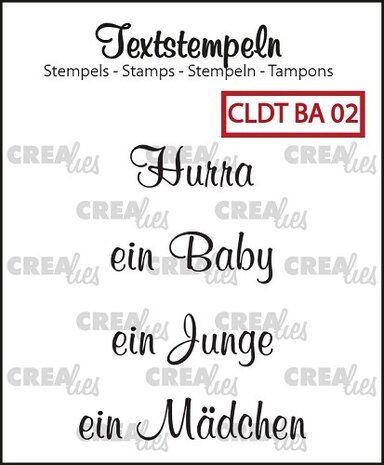 Crealies Textstempel German Baby 02 (CLDTBA02) Crealies Textstempel German Baby 02 (CLDTBA02)
