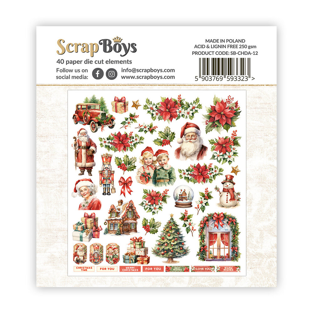 ScrapBoys Christmas Day Double Sided Die Cut Elements (43 pcs) (SB-CHDA-12) (DISCONTINUED) ScrapBoys Christmas Day Double Sided Die Cut Elements (43 pcs) (SB-CHDA-12) (DISCONTINUED)