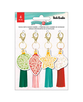 American Crafts Vicki Boutin Peppermint Kisses Charms Tassels with Shaker (4pcs) (34021943) (OUTLET) American Crafts Vicki Boutin Peppermint Kisses Charms Tassels with Shaker (4pcs) (34021943) (OUTLET)