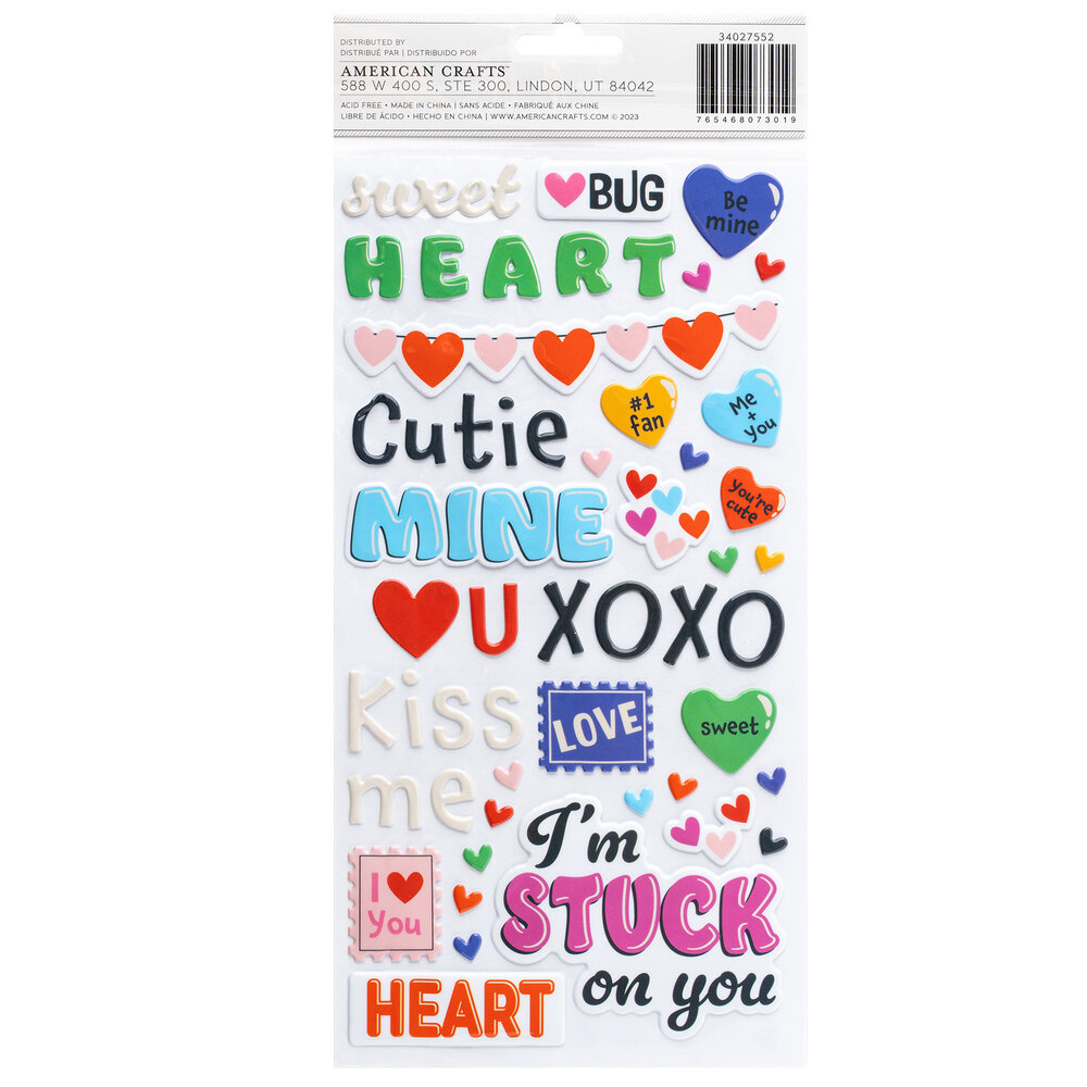 American Crafts Cutie Pie Thickers Phrase Puffy (111pcs) (34027552) (OUTLET)