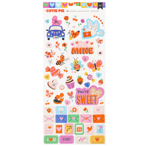 American Crafts Cutie Pie Stickers (89pcs) (34027437) (OUTLET)