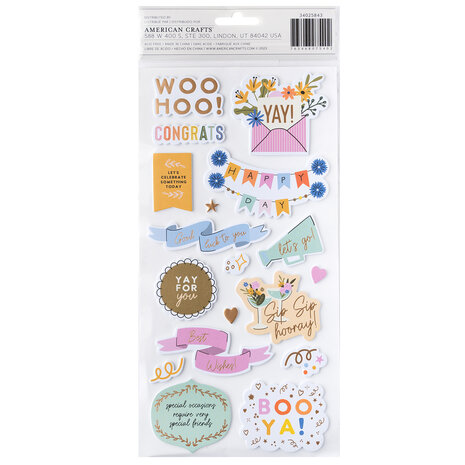 American Crafts Life of the Party Thickers Phrase Best Wishes (34pcs) (34025843) (OUTLET)