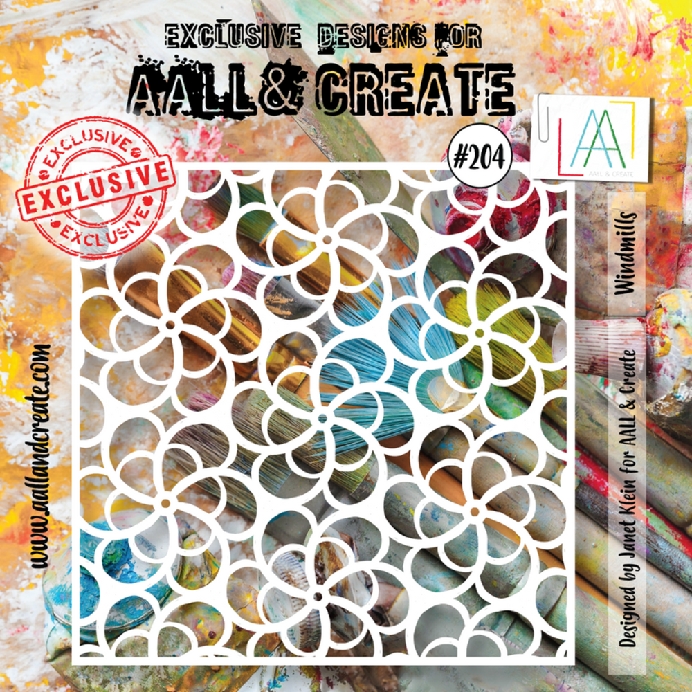 Aall and Create Stencil 6x6 Inch Windmills (AALL-PC-204) (DISCONTINUED)