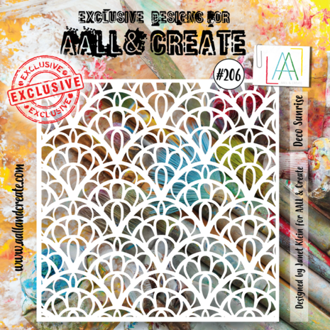 Aall and Create Stencil 6x6 Inch Deco Sunrise (AALL-PC-206) (DISCONTINUED)