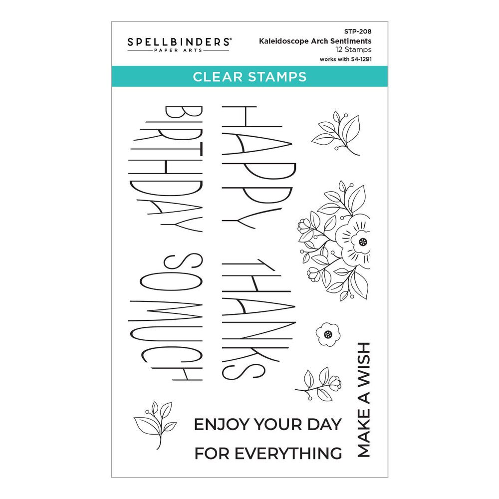 Spellbinders Kaleidoscope Arch Sentiments Clear Stamp (STP-208) (OUTLET) Spellbinders Kaleidoscope Arch Sentiments Clear Stamp (STP-208) (OUTLET)