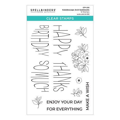 Spellbinders Kaleidoscope Arch Sentiments Clear Stamp (STP-208) (OUTLET) Spellbinders Kaleidoscope Arch Sentiments Clear Stamp (STP-208) (OUTLET)